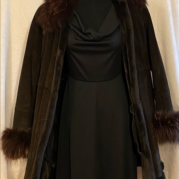 Marvin Richards Dark brown long coat Sz M - Picture 3 of 16